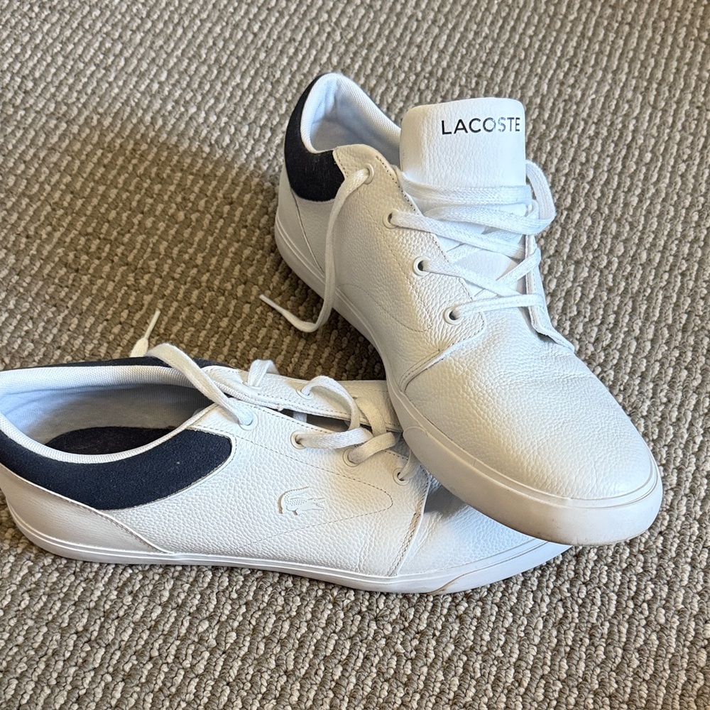 Lacoste Men's White and Black Sneakers